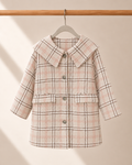 Abrigo infantil Milibam rosado, crema y cuadrillé | Talla 8-9 (130)