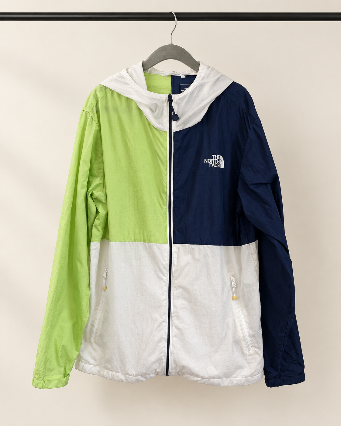 Cortaviento infantil unisex The North Face azul marino, blanco y verde | Talla 11–12 años (150)