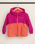 Cortaviento infantil niña Columbia morado con naranjo | Talla 6–12 meses