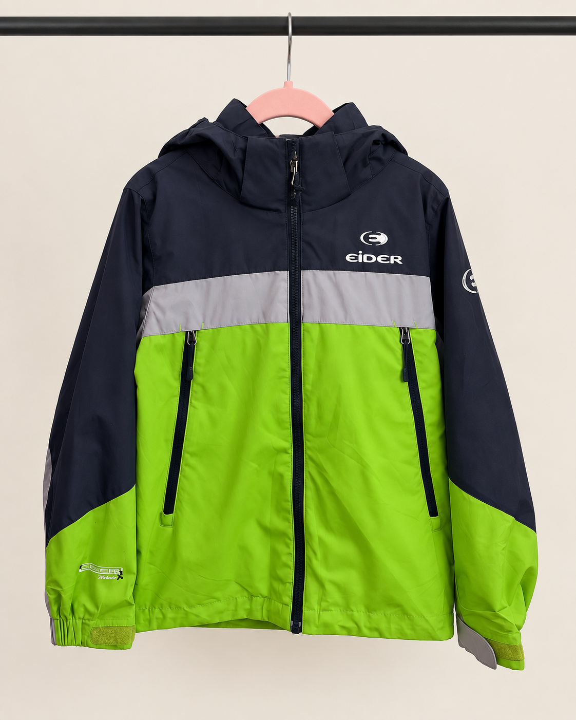 Chaqueta infantil unisex Eider verde con azul marino | Talla 5–6 años (120)