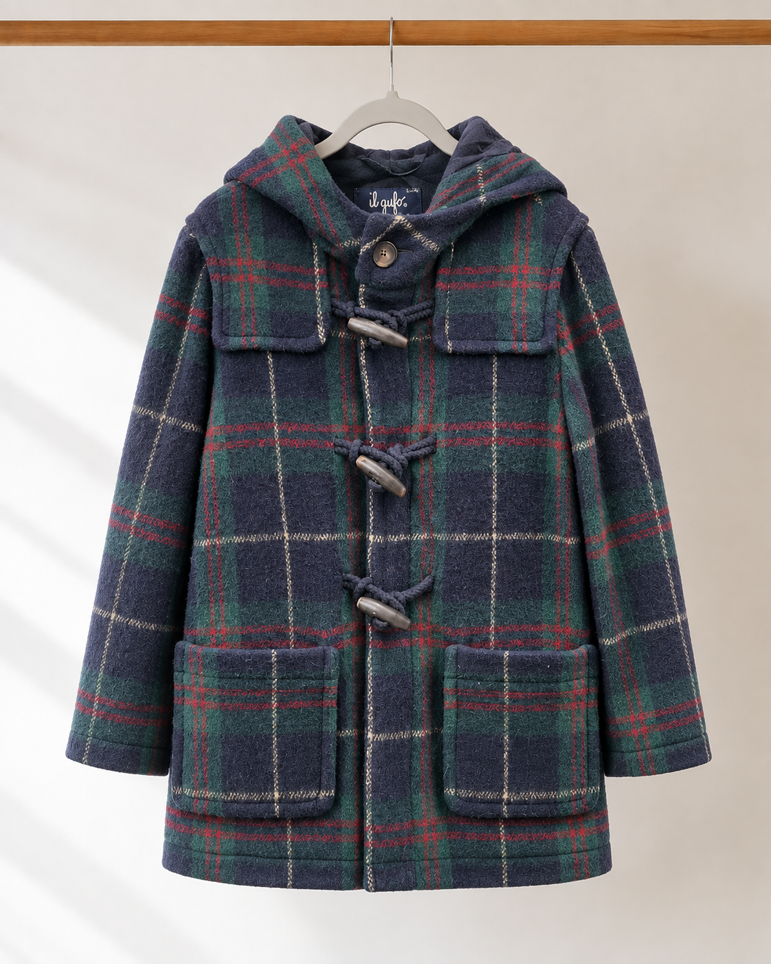 Montgomery infantil Il Gufo cuadrillé azul, rojo y verde | Talla 8 años