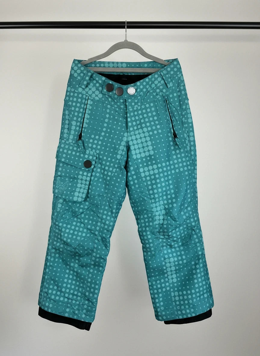Pantalón de nieve infantil 555, talla 4, en color turquesa con diseño de puntos vamos niños