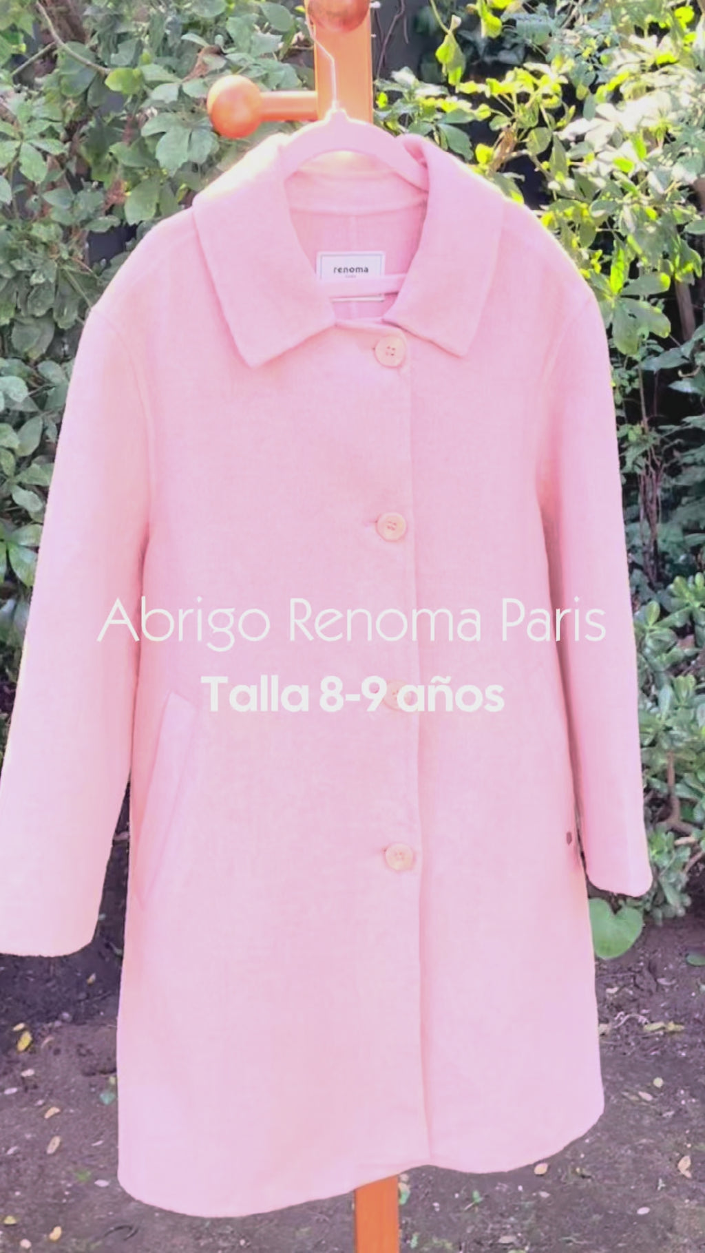 Abrigo infantil Renoma Paris rosado | Talla 8-9 años