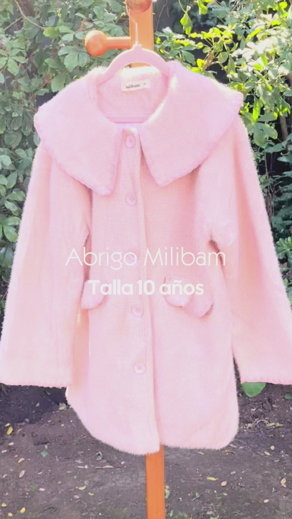 Abrigo infantil Milibam rosado con brillos | Talla 10