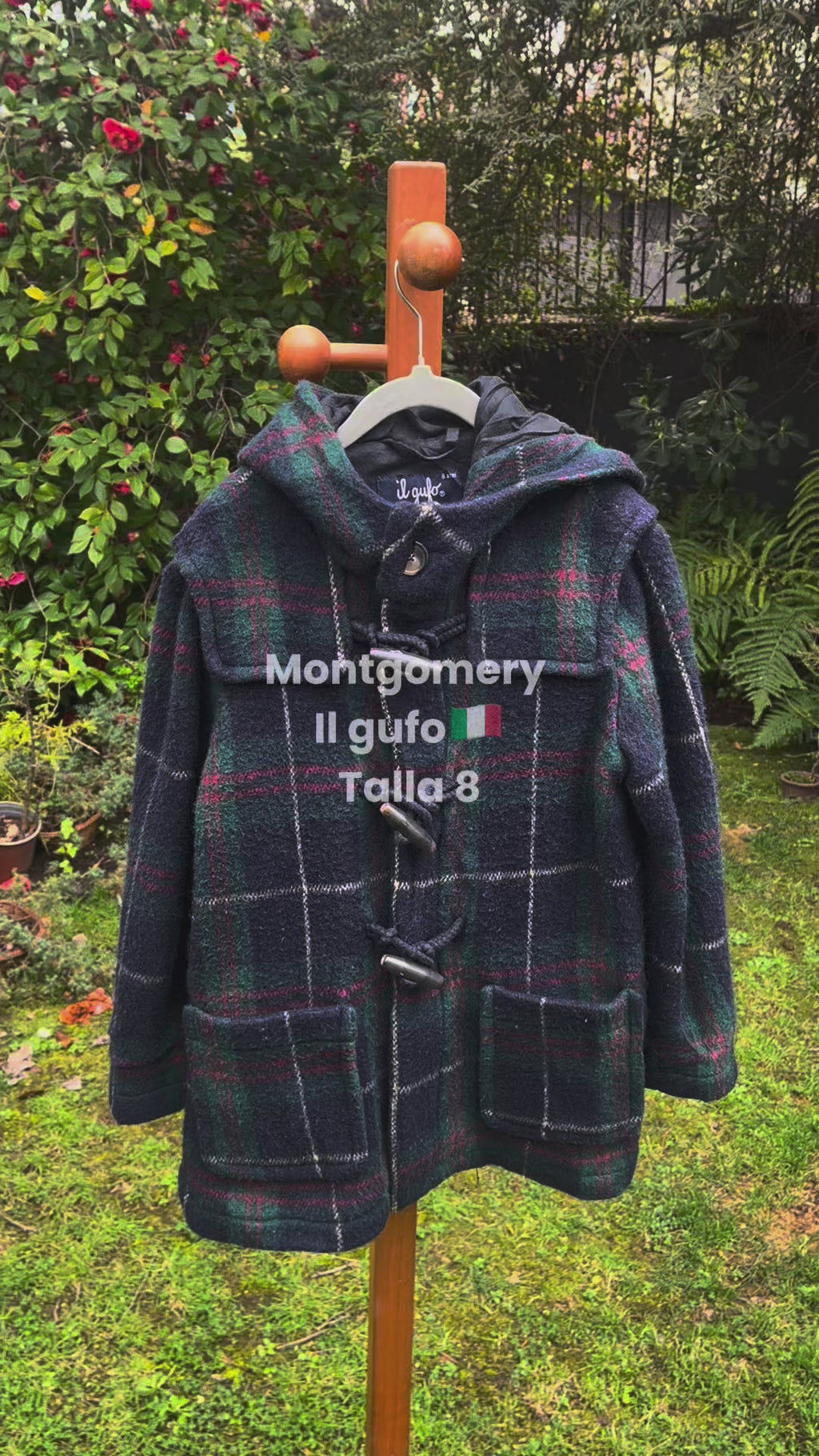 Montgomery infantil Il Gufo cuadrillé azul, rojo y verde | Talla 8 años