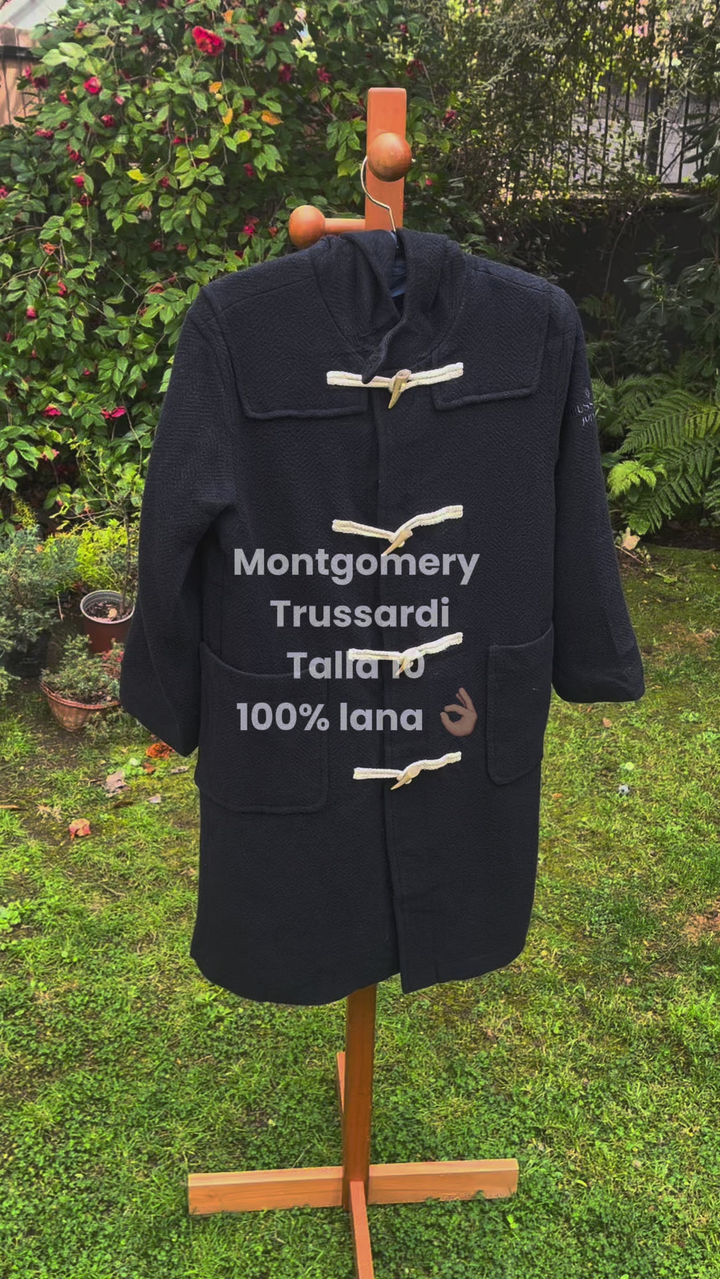 Montgomery infantil Trussardi Junior azul marino 100% lana | Talla 140