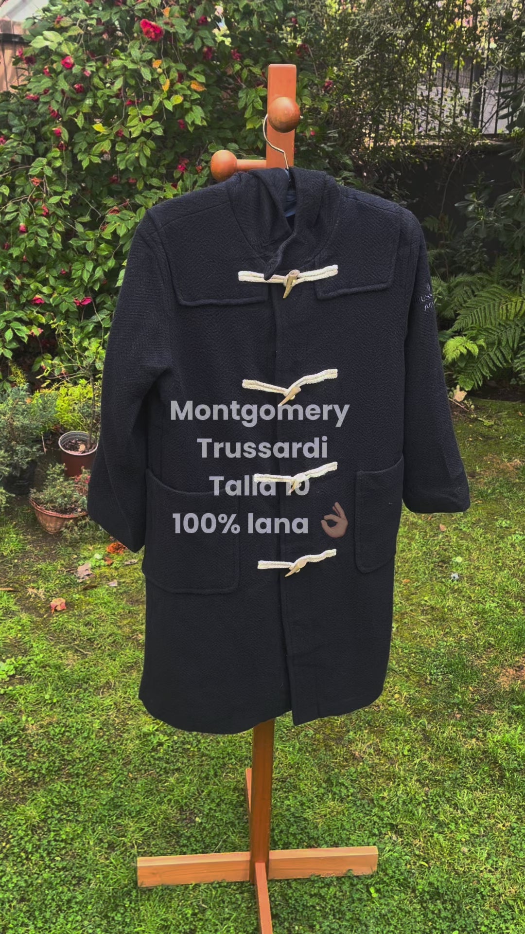 Montgomery infantil Trussardi Junior azul marino 100% lana | Talla 140