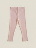 Calza de niña Vamos Niños marca Lefties en color lila, confeccionada en algodón con textura acanalada y borde rizado.