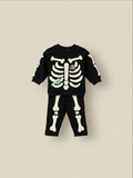 Conjunto de Halloween Vamos Niños Lefties negro con estampado de esqueleto que brilla en la oscuridad para bebé