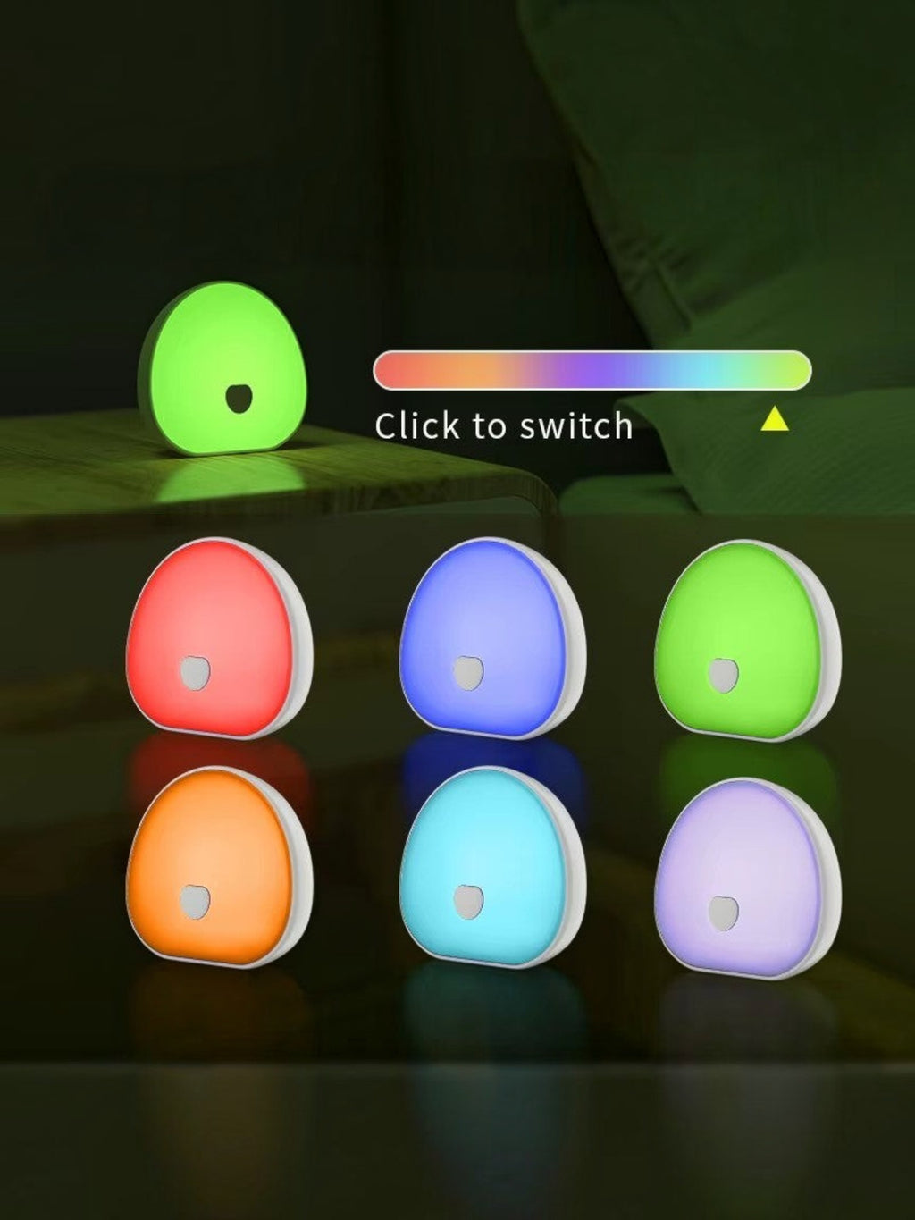 Lámpara de noche portátil Vamos Niños LED con control táctil y cambio de colores dinámicos para ambiente infantil