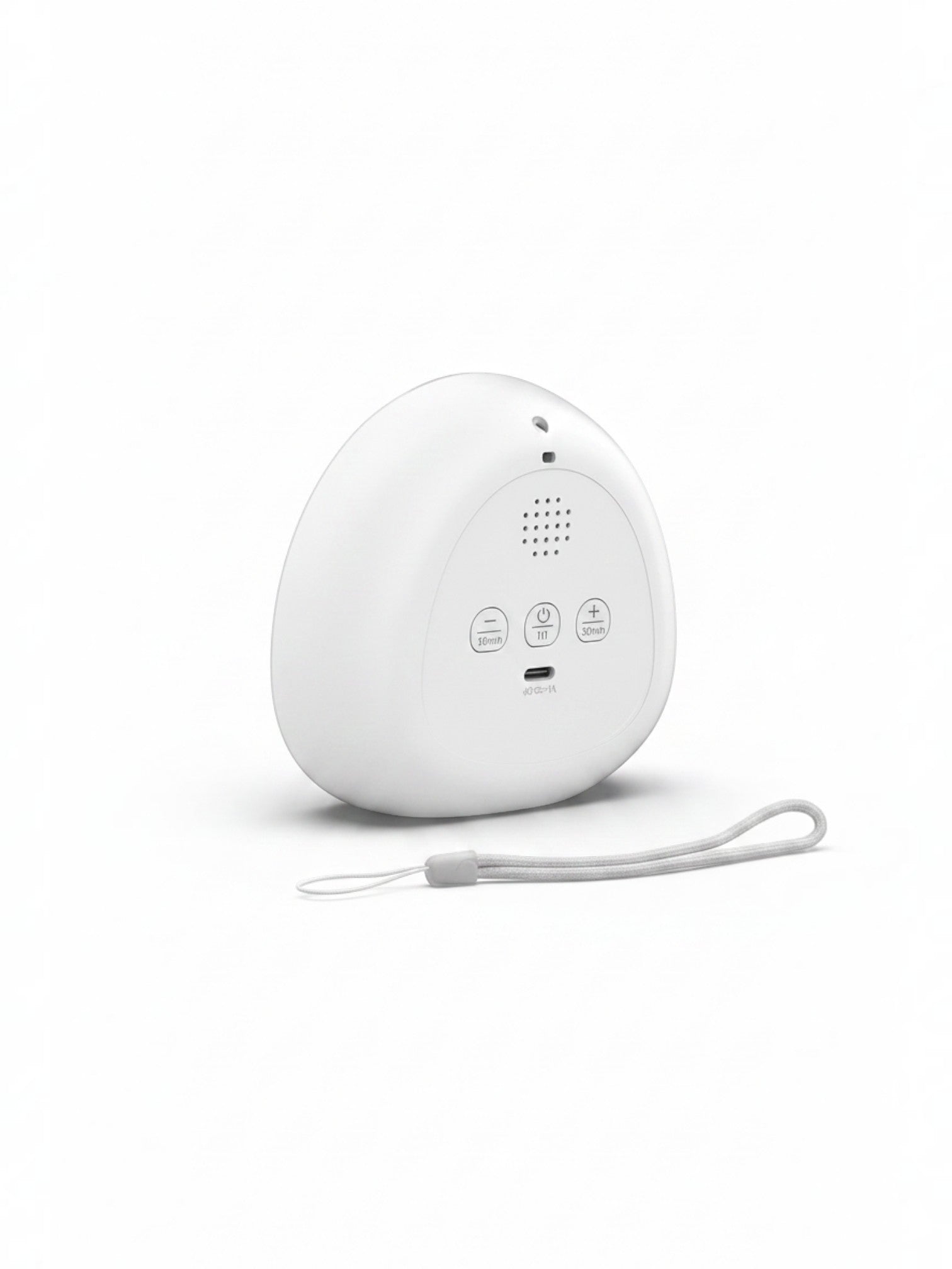 Luz nocturna Vamos Niños blanca con altavoz de sonidos relajantes, botones de temporizador y puerto de carga USB