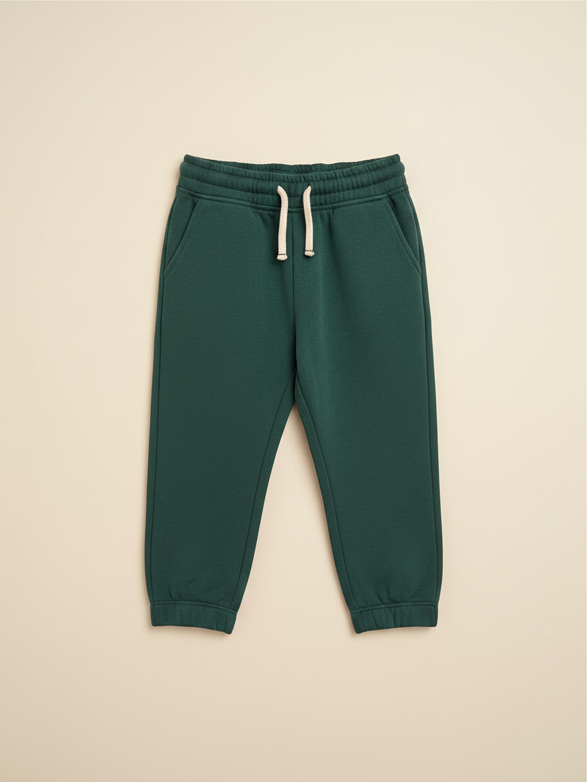 Pantalón buzo unisex Vamos Niños marca Lefties en color verde oscuro con cintura elástica y cordón ajustable