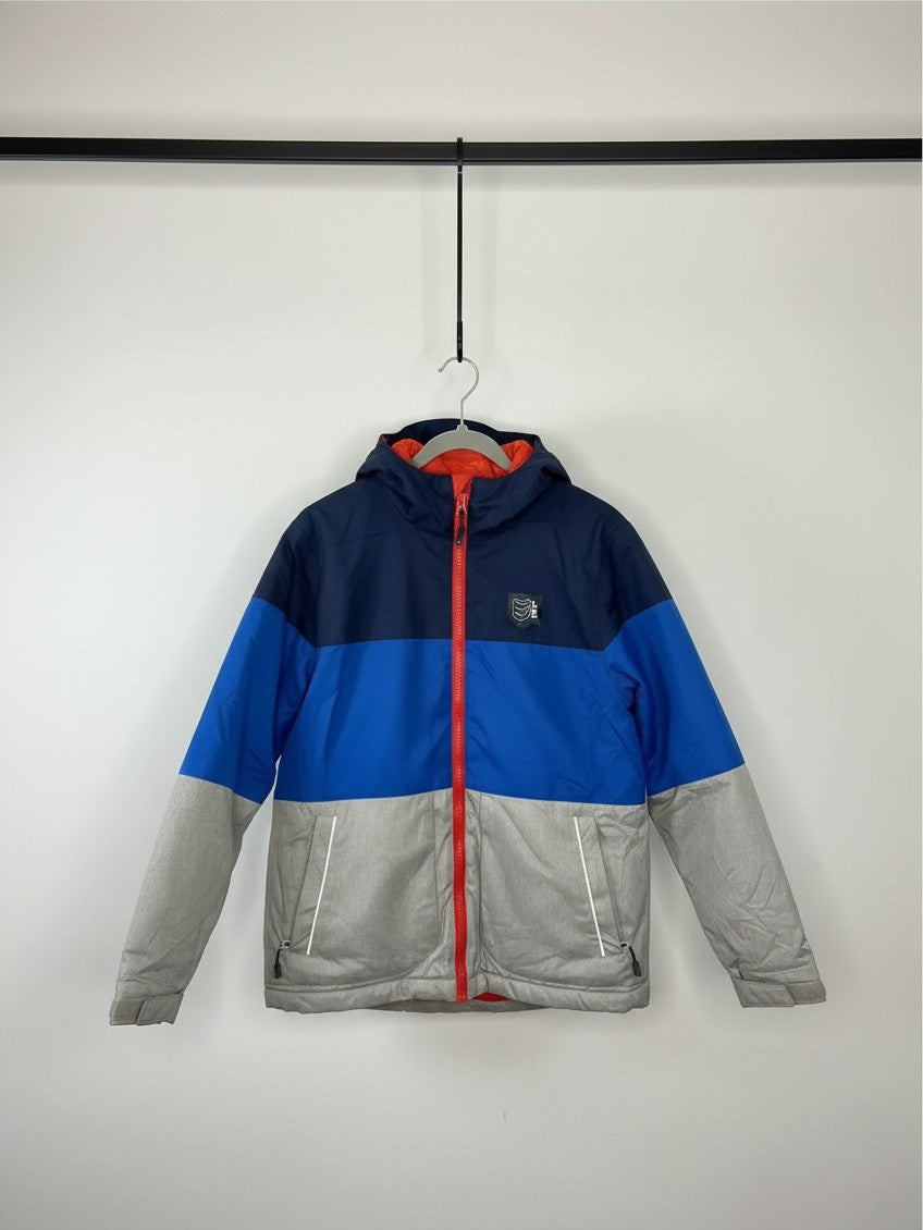 Parka de nieve Vamos Niños Surface para niño en azul, gris y azul marino con cierre naranja y detalles reflectantes