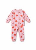 Conjunto de pijama infantil de algodón rosa de manga larga con estampado de fresas de Vamos Niños.