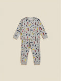 Pijama de niño Vamos Niños Lefties gris con estampado de skates, manga larga y puños elásticos, talla 10.