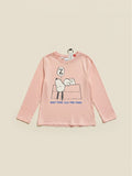 Polera de niña Vamos Niños Lefties rosada con estampado de Snoopy durmiendo y texto Nap Time All The Time