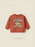 Polerón Vamos Niños Lefties color terracota para bebé con estampado de oso Chicago Bear Team