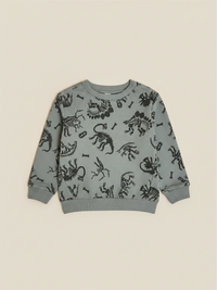 Polerón ligero verde Vamos Niños de Lefties para niño con estampado de esqueletos de dinosaurios en color negro