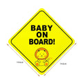 Cartel de seguridad Vamos Niños amarillo con león y texto Baby on Board para coche, alta visibilidad y duradero.